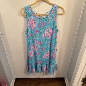 Lilly Pulitzer Swing Cross back dress with ruffled bottom.